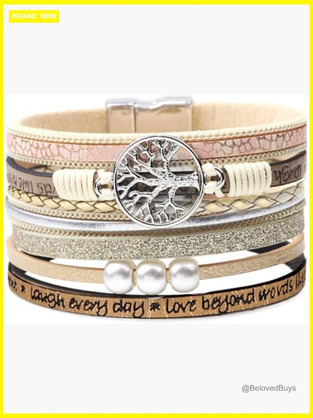 Inspirational Tree of Life Boho Leather Wrap Bracelet